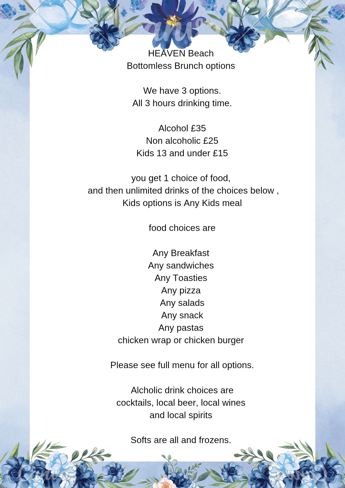 HEAVEN Beach's Bottomless Brunch offer in Marmaris