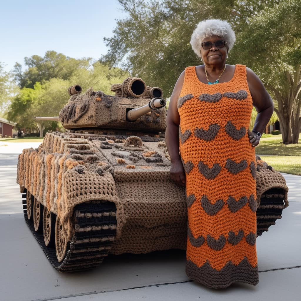 Grandmas show off crochet tanks