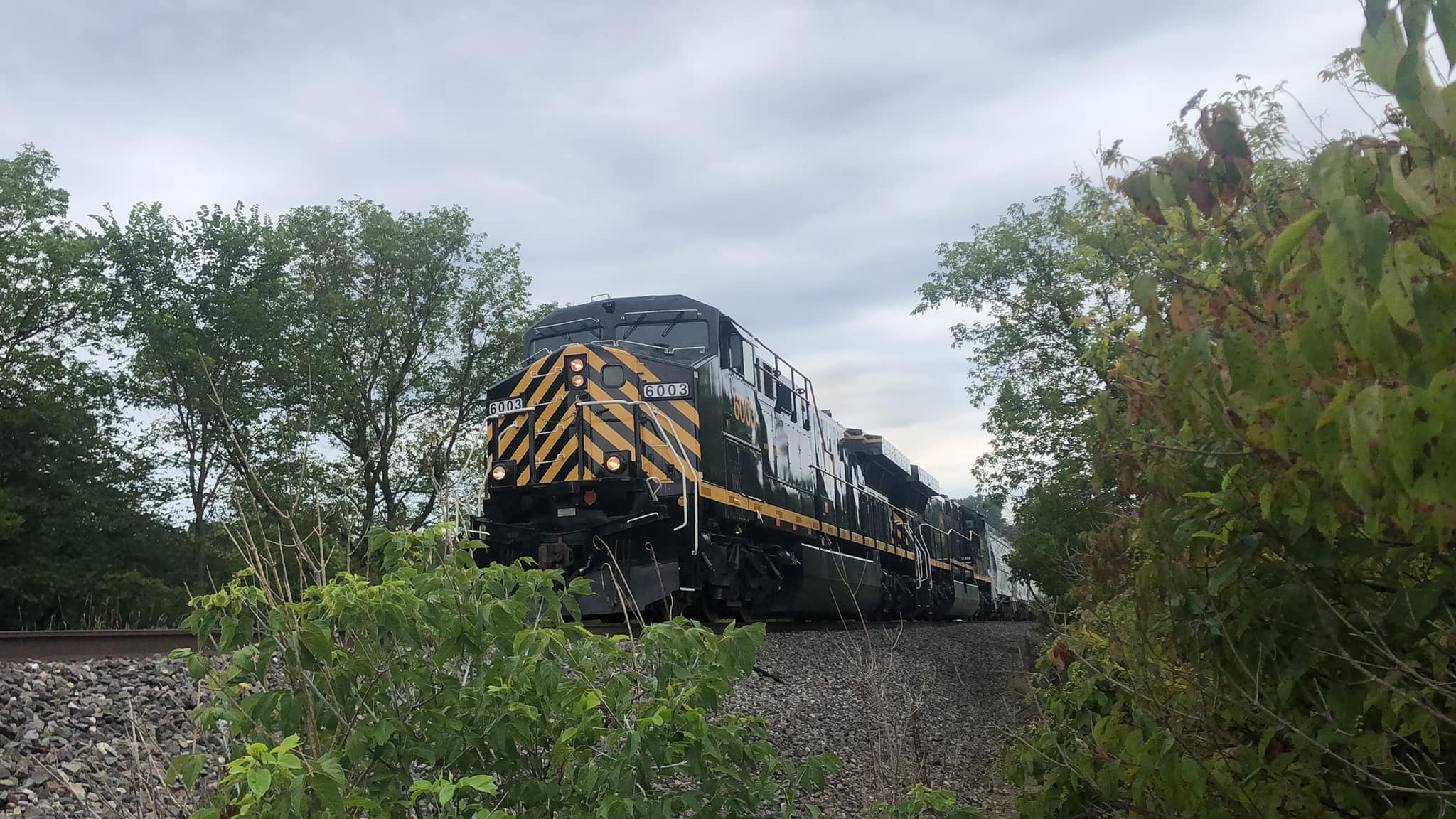 NS AC44C6M 3993 locomotive leads train 63v at Bennington Curve