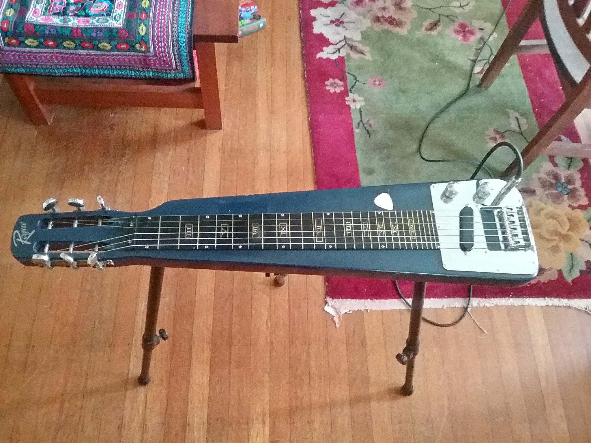 Rogue RLS-1 Lap Steel Guitar With Stand and Gig Bag Metallic Blue ...
