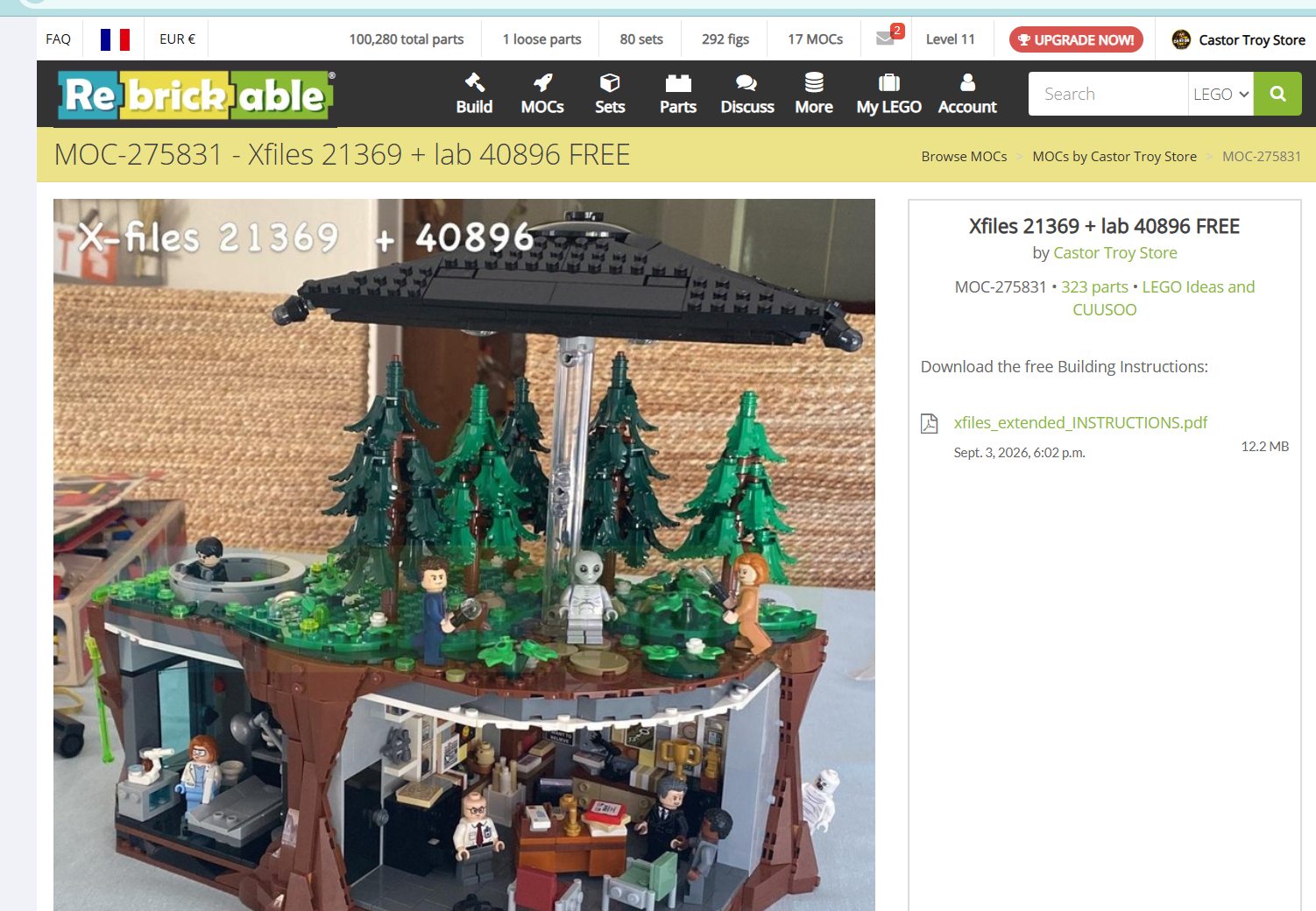 Free Xfiles 21369 lab 40896 building instructions by Castor Troy Store