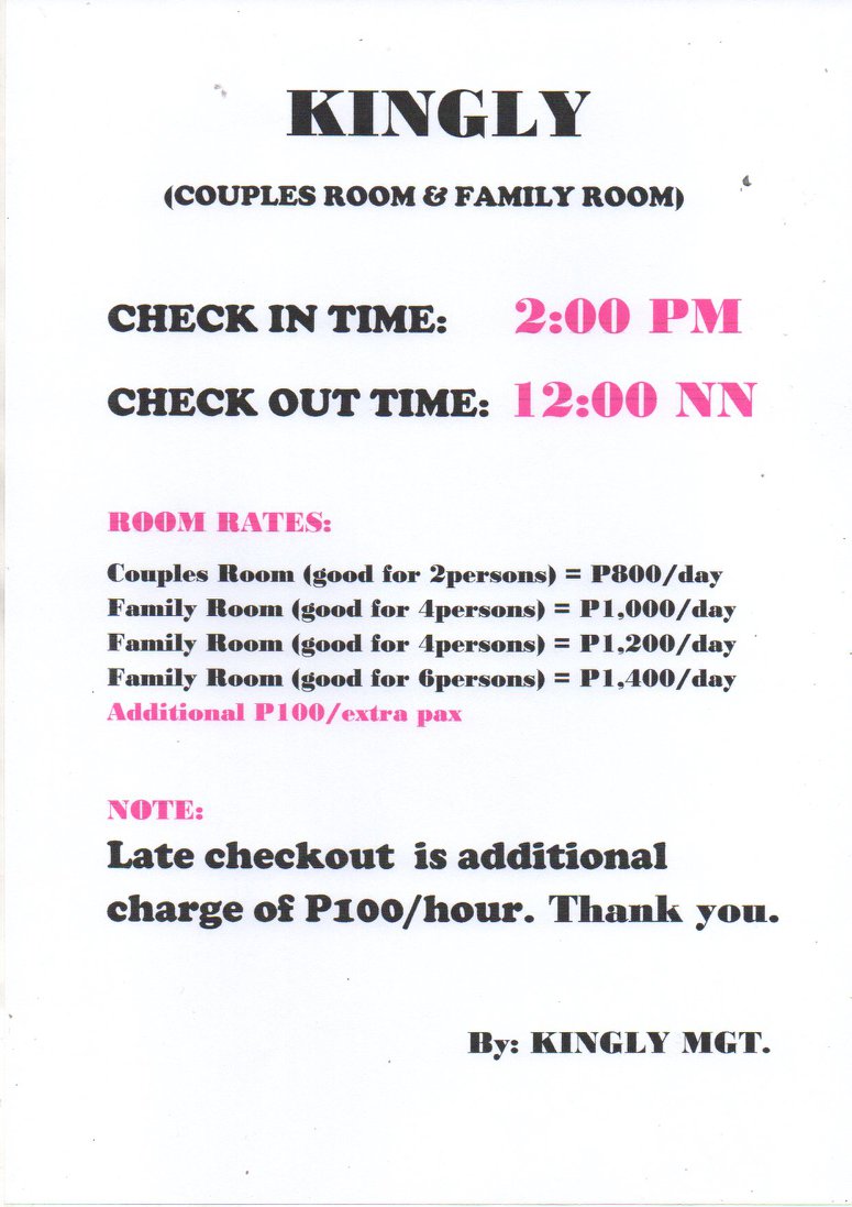 Kingly Transient Inn and Dormitory | Pasay City