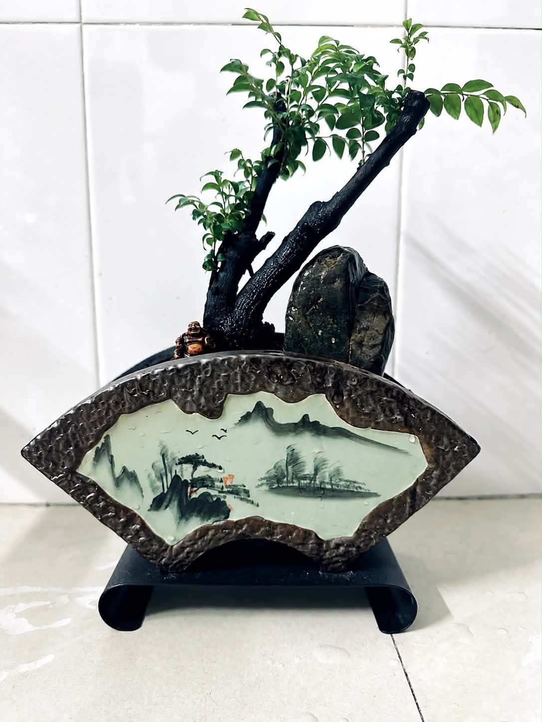 紫砂鉢 陶磁盆 景盆 長方形奎面馬槽盆大盆栽 小盆栽 工芸品 置物 只有一个长方形紫砂马槽盆，size看图说话，rm65for1，种盆栽🪴种树种