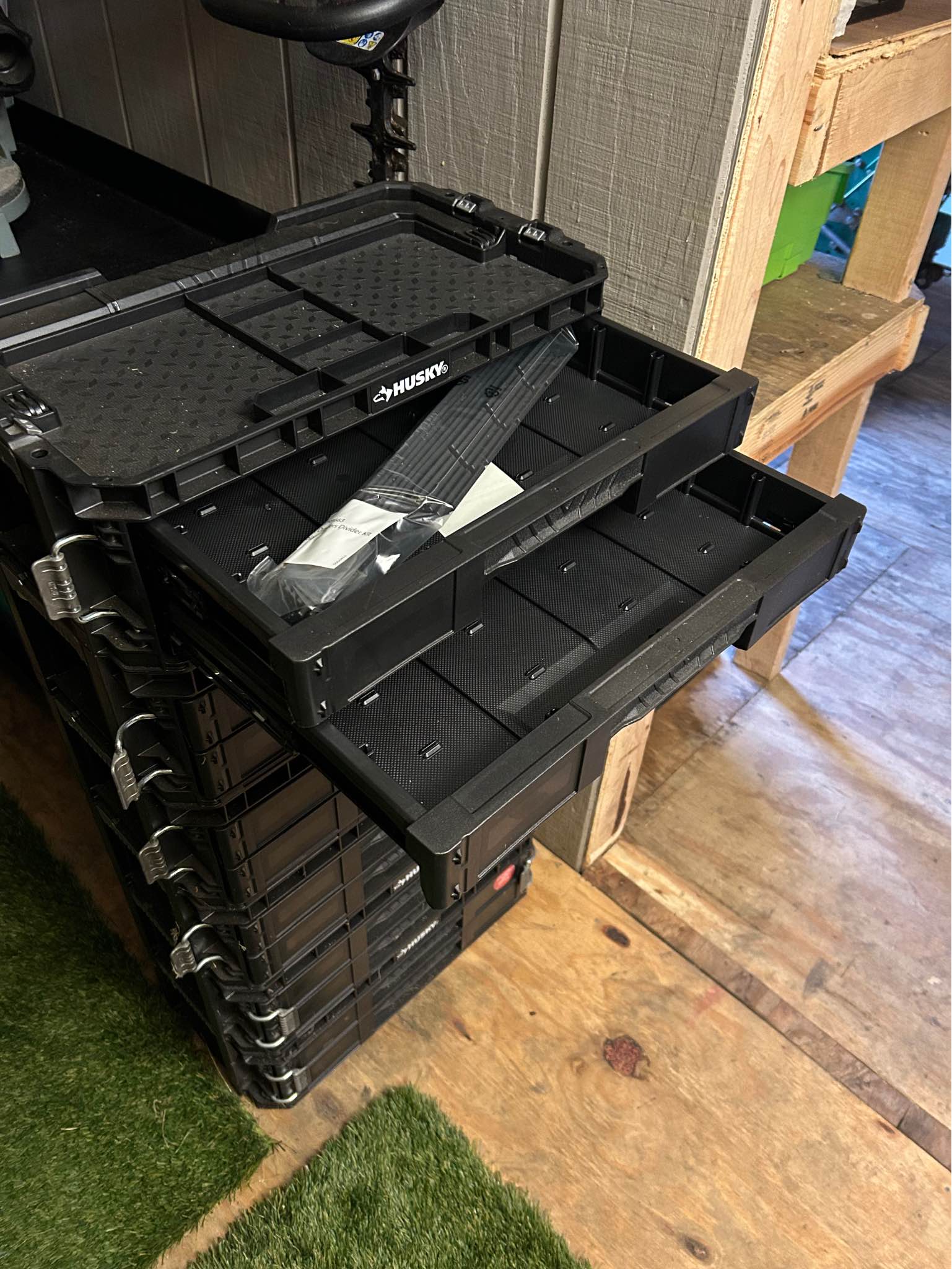 Husky connect stackable portable small tool and parts organizer with ...