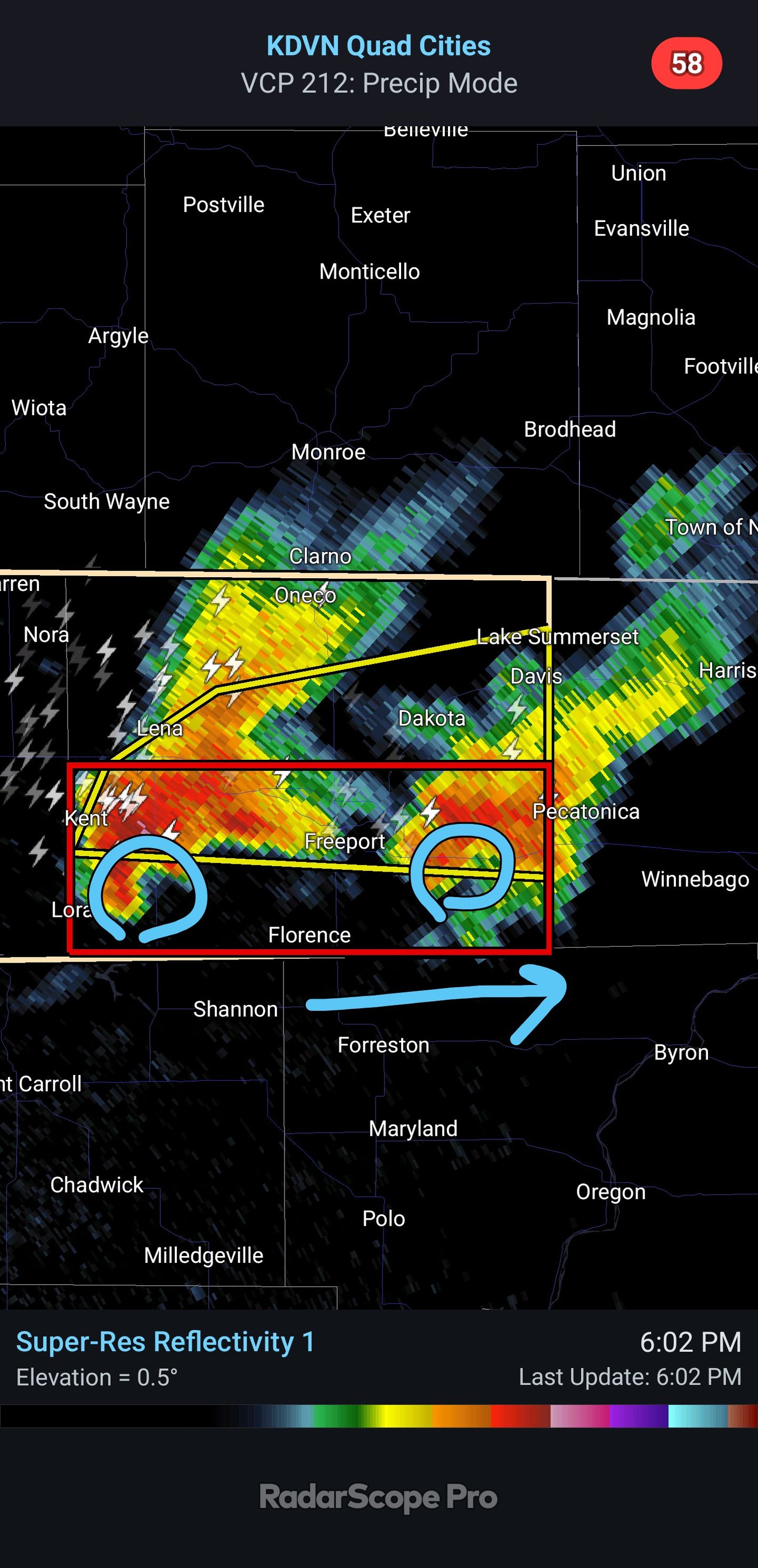 その他 XNET Tornado Northern - 6pm: Rotation continues on these cells near Freeport