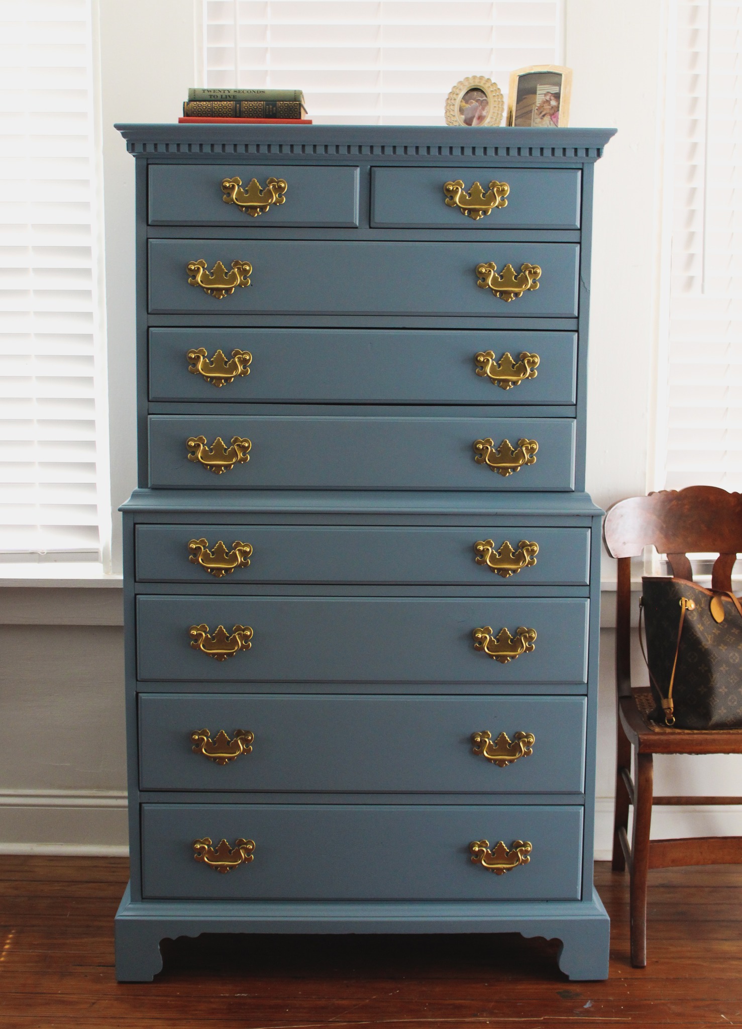Customized French Provincial Dresser in Midnight Blue