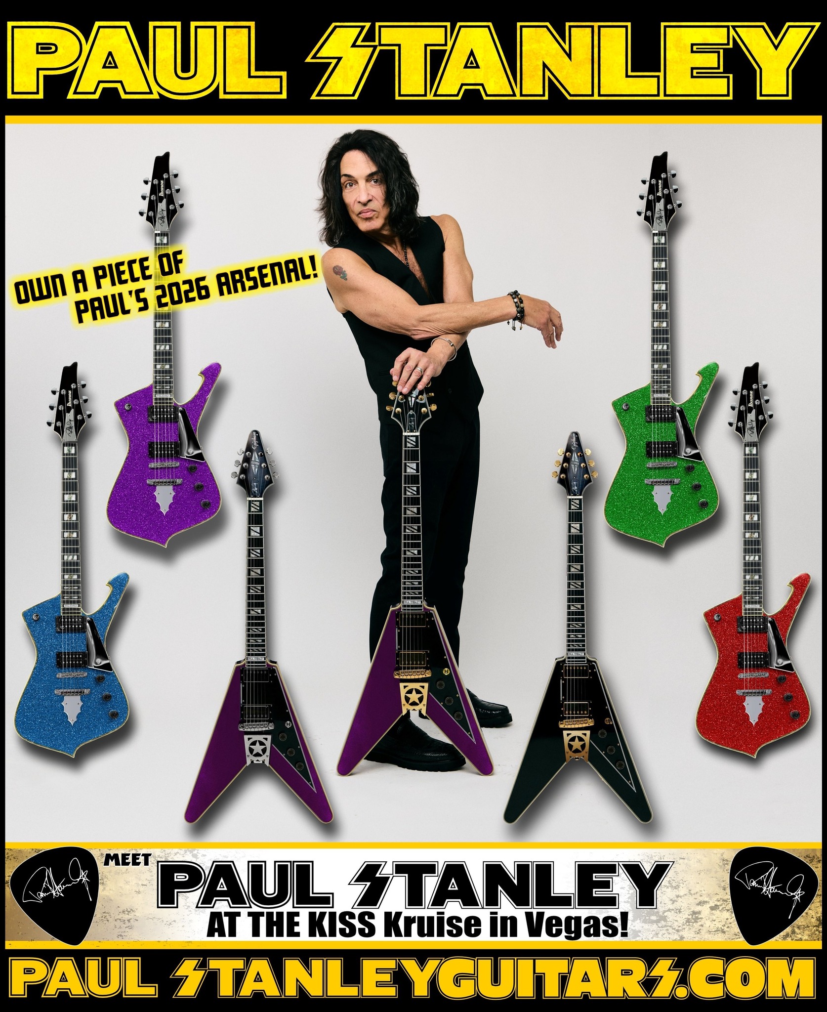 KISS Paul Stanley The 2026 Paul Stanley Exclusive Guitar Lineup is