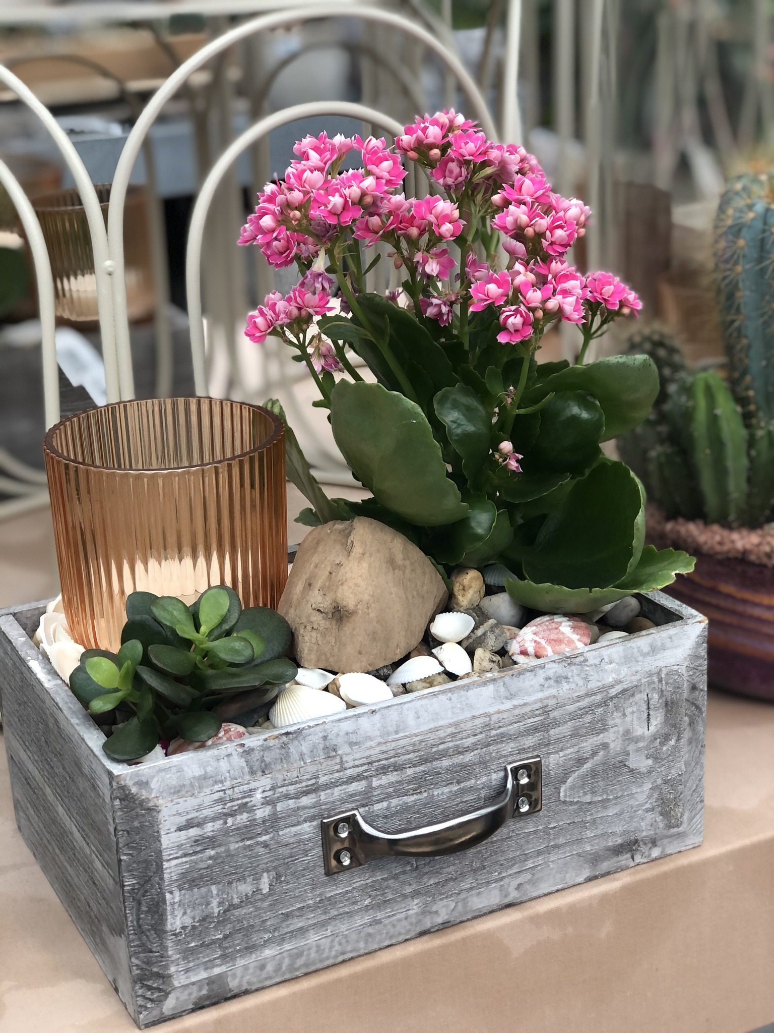 kräuterregal outdoor Pflanzenregal Aufbewahrungskorb Stoff / Girly