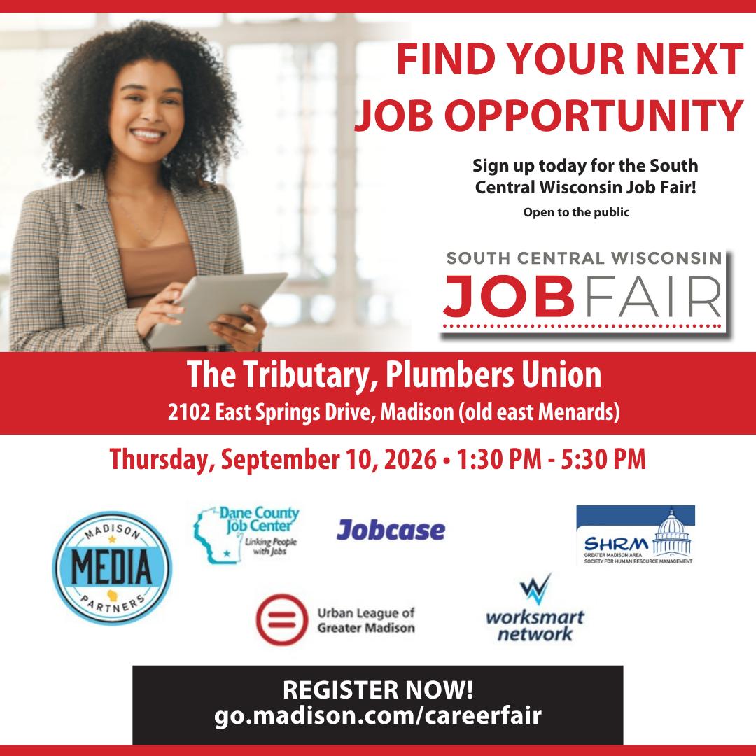 South Central Wisconsin Job Fair at The Tributary on September 10