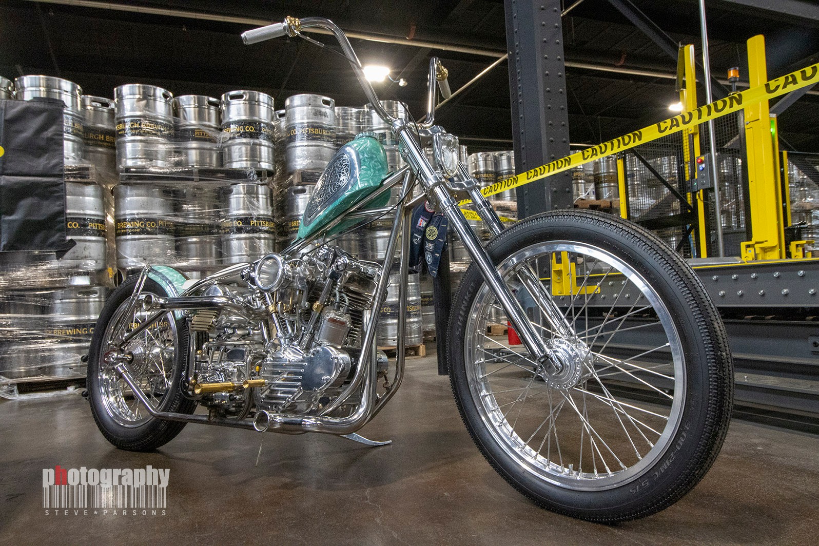 Kenji Hoshi's custom painted chopper at Trippy Ten exhibit