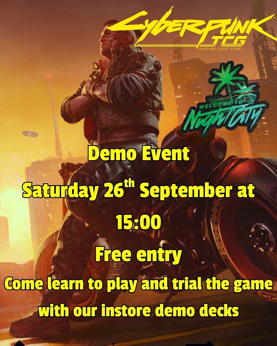 Cyberpunk TCG demo day with free entry