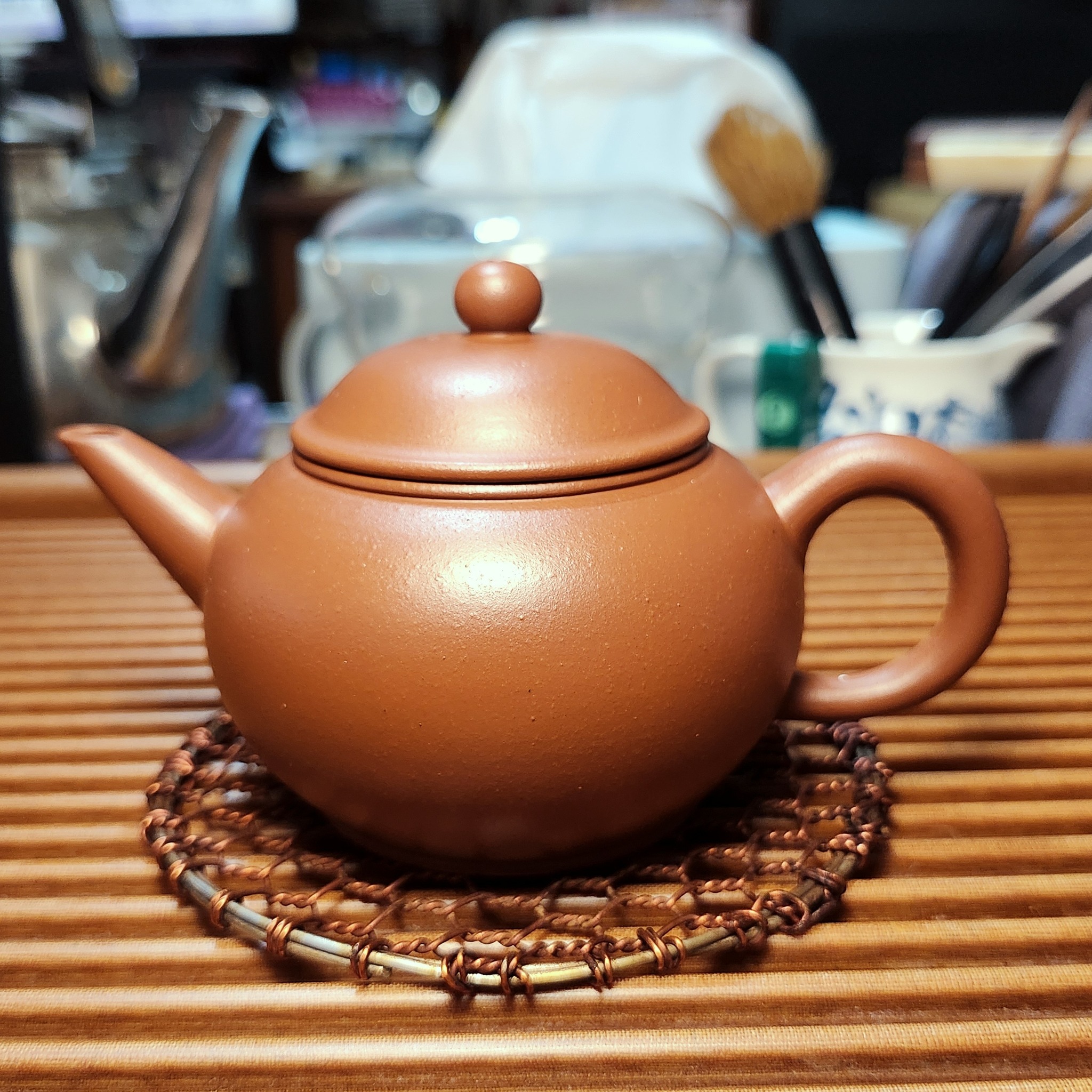 yuuyan　　　　TELOS 早期朱泥水平壺 潘根大