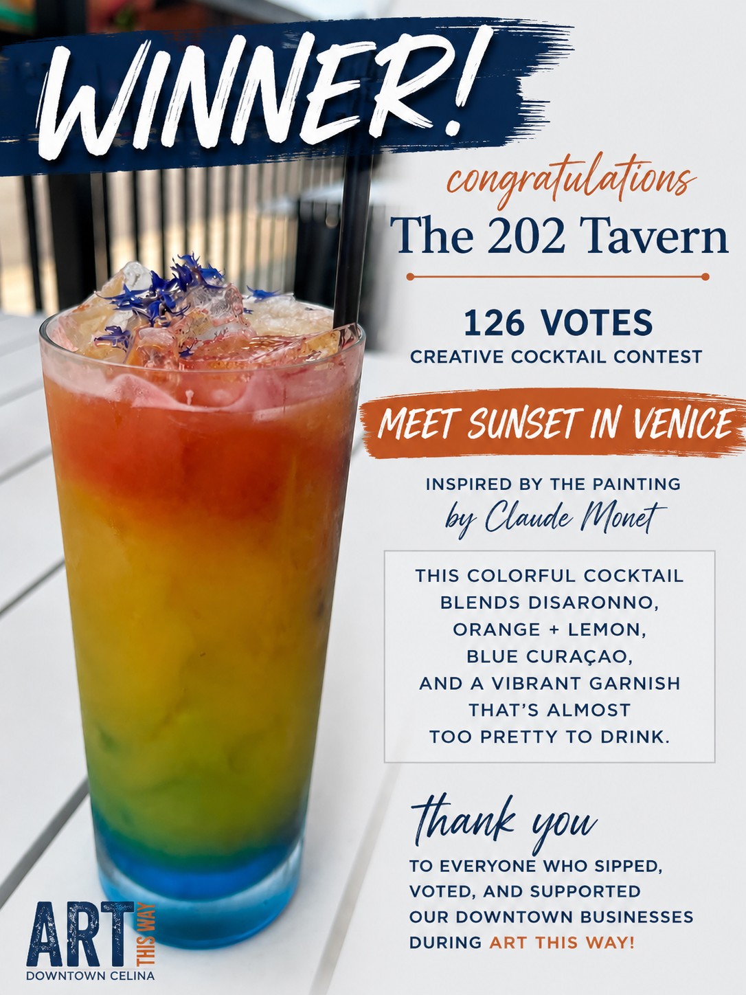 🎨🍹 And the winner is… The 202 Tavern! 🏆 With 126 votes, Meet