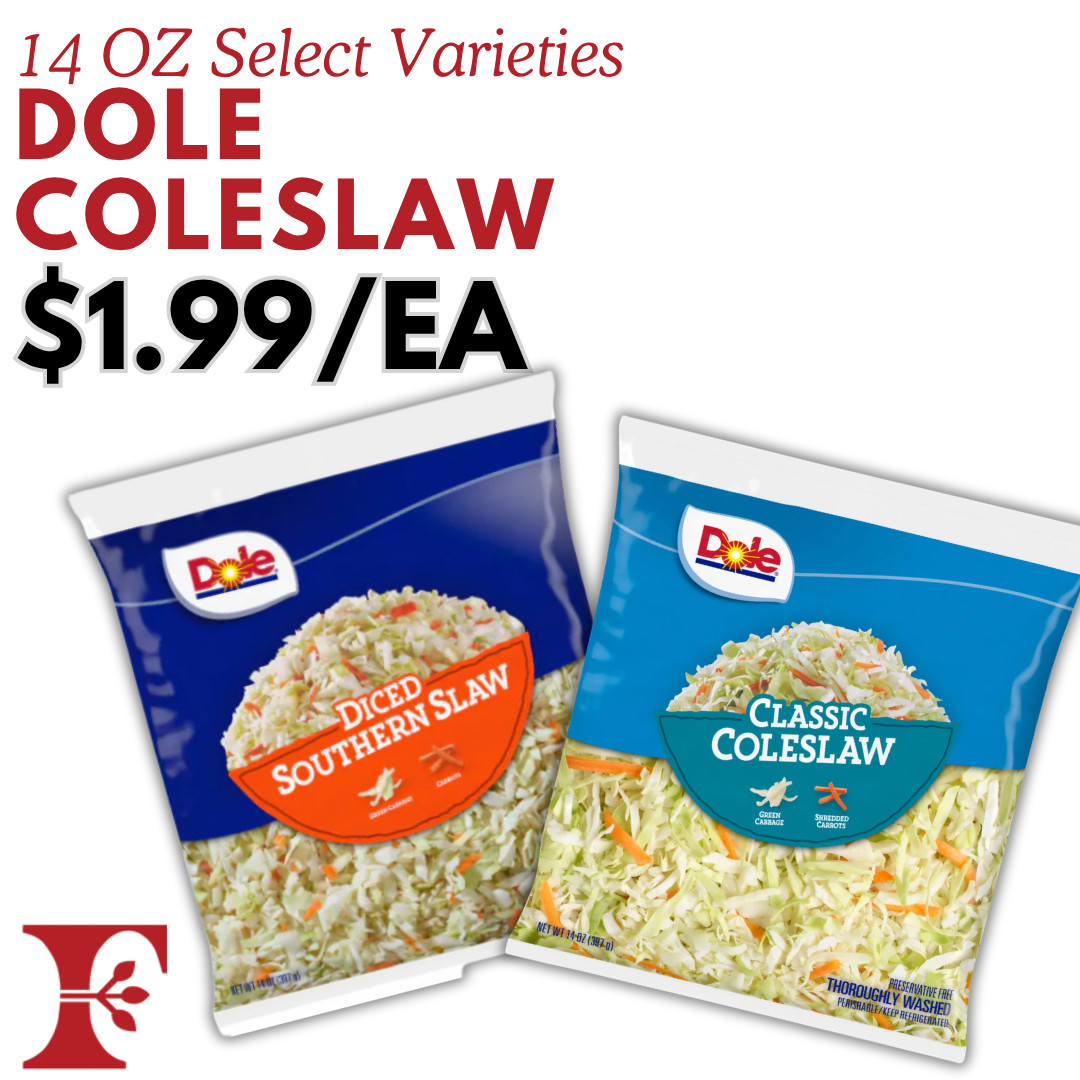 Dole coleslaw makes adding a fresh, crunchy side to the table easy! 🥬 Just mix in your favorite dressing and it's ready to serve. Pick up a bag for your Labor Day