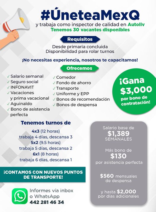 📢📢‼️MEXQ ES PARA TI‼️📢📢📢 🟢Contamos... - Bolsa de Trabajo MexQ | Facebook