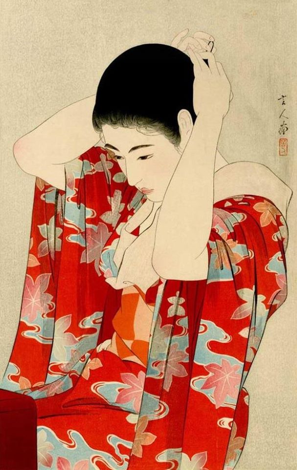 紅葉」 鳥居言人 1933 (昭和8) 年 木版 “Autumn Leaves” by Torii