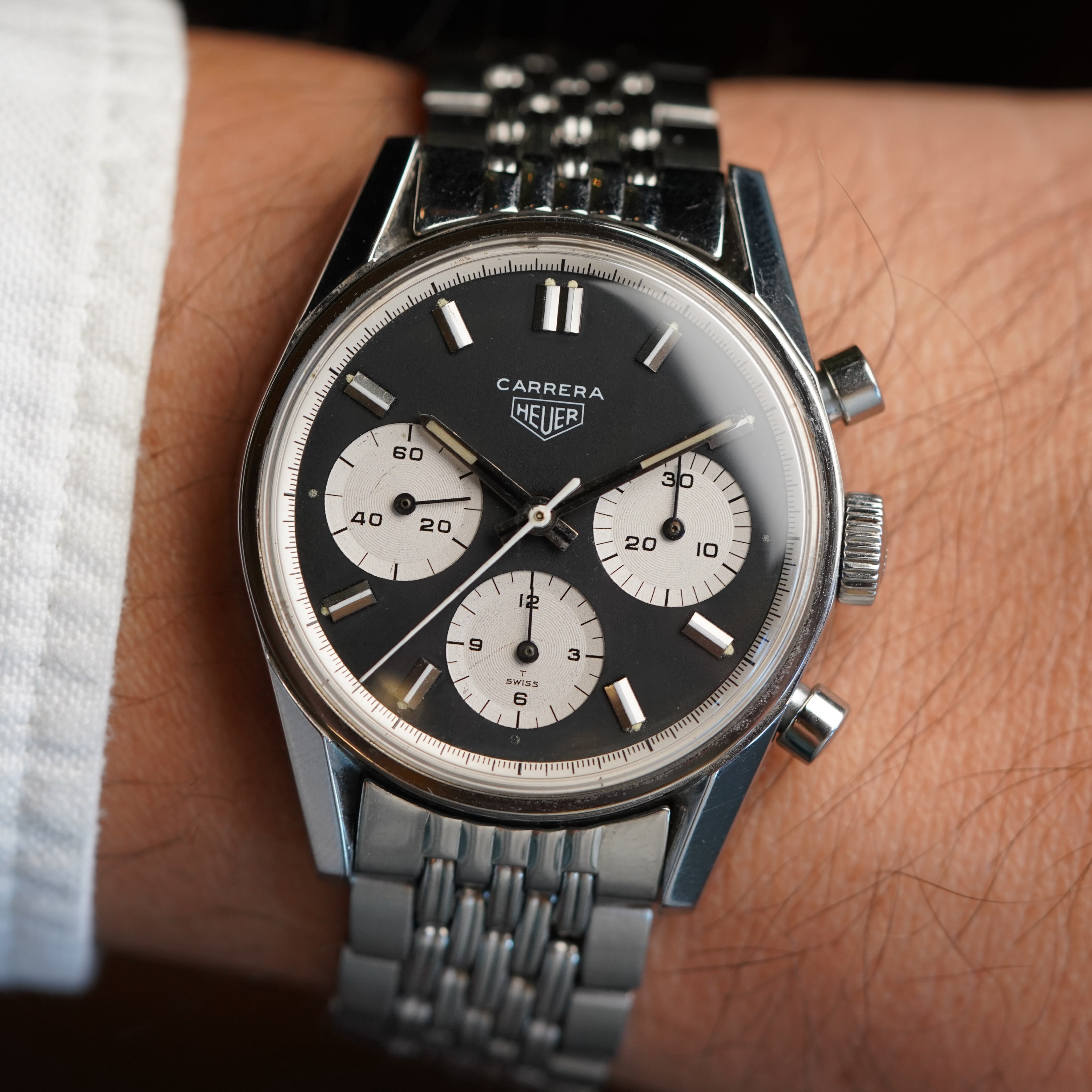 Wind - An unpolished Breitling Duograph reference 766 in 18k pink