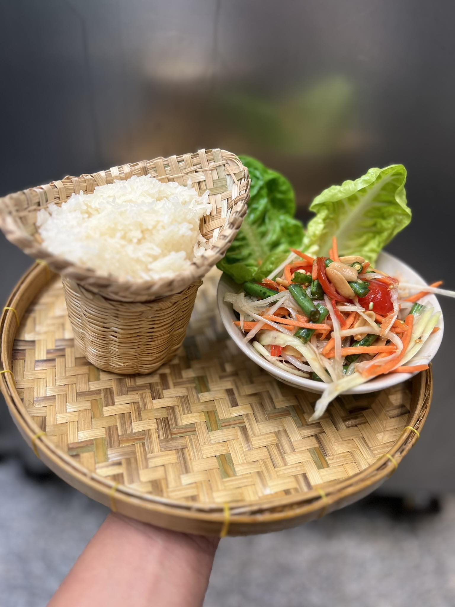 Lemongrassthaistreetfood.UK - 🌶️🥗 Papaya Salad with Thai Sticky Rice 🥢 ...