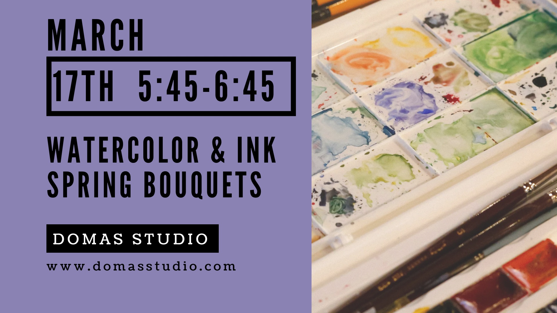 Watercolor + Ink: Spring Bouquets