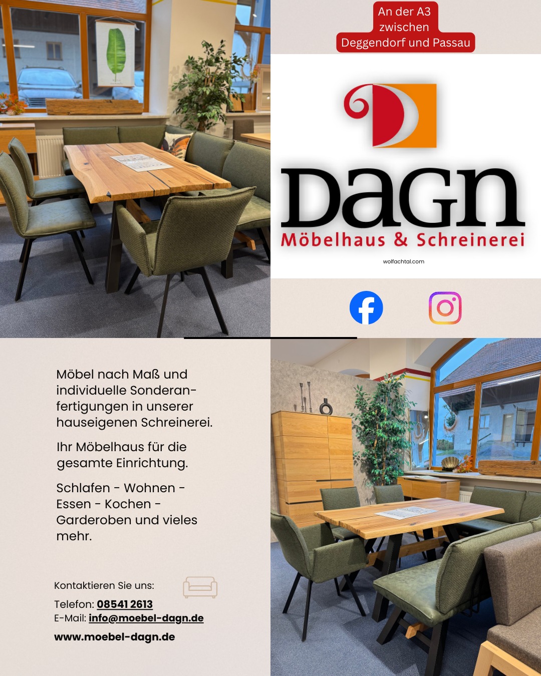 Möbelhaus & Schreinerei Dagn, Reitern bei Garham @moebelhaus.schreinerei.dagn ❝𝐀𝐔𝐅 𝐍𝐀𝐂𝐇 𝐑𝐄𝐈𝐓𝐄𝐑𝐍 𝐁𝐄𝐈 𝐆𝐀𝐑𝐇𝐀𝐌❞ Möbel Dagn GmbH & Co. KG Reitern 2 94544 Hofkirchen