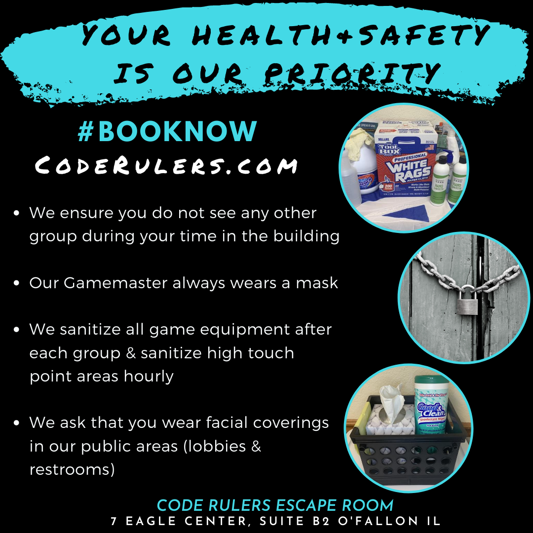 😷Your Healthy and Safety is our... - Code Rulers Escape Room
