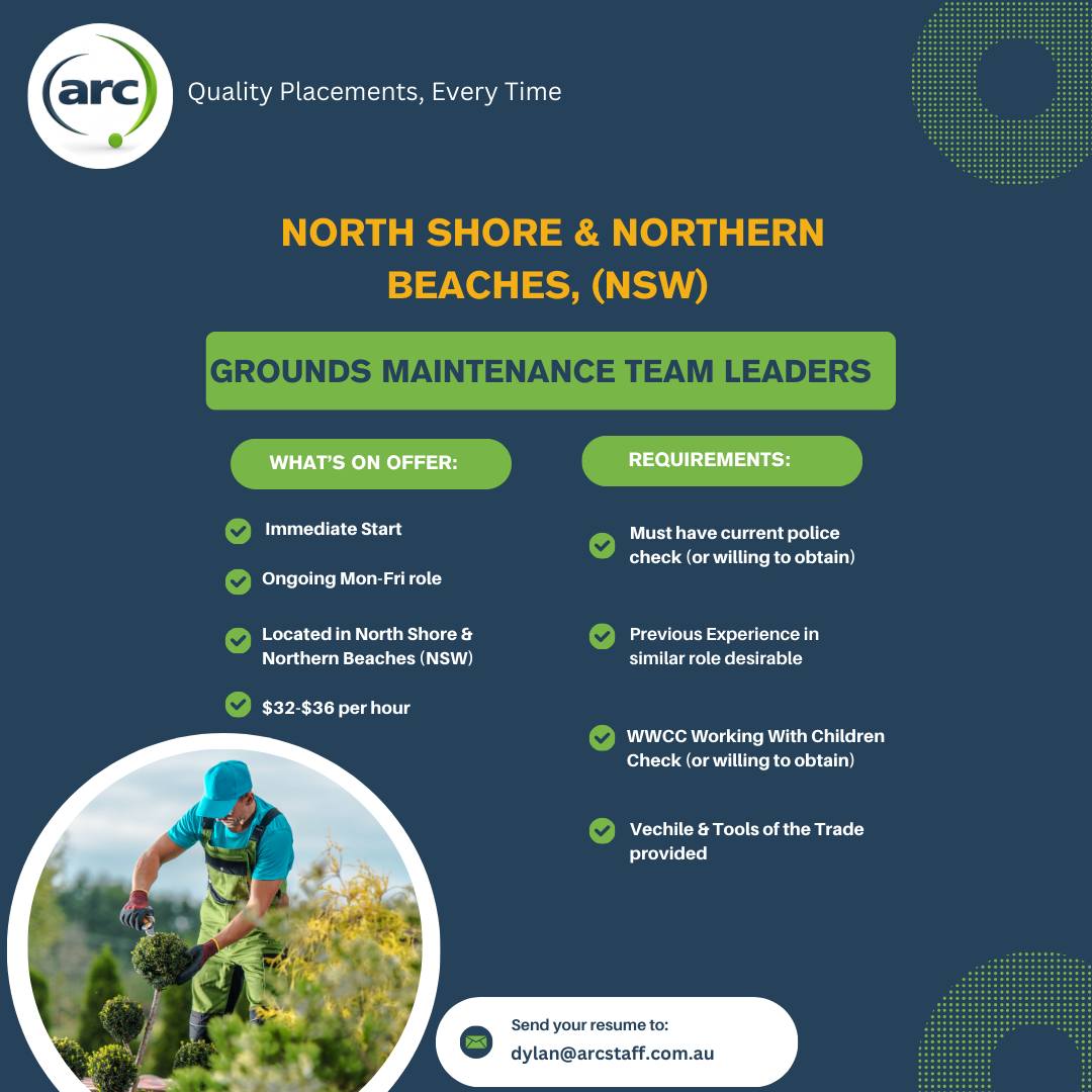 🌿 Grounds Maintenance... - ARC Australian Recruitment Company | Facebook