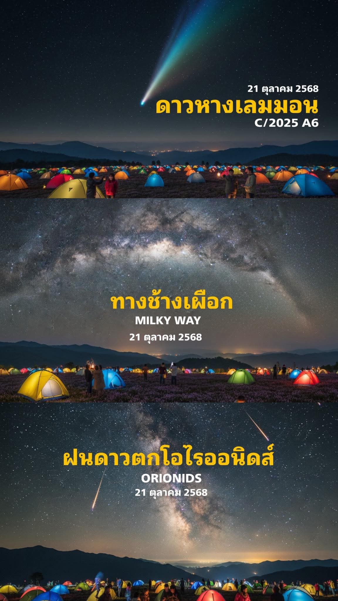 Patth - แวะมาเตือนความจำ เพื่อนอีกรอบค่า 🌌🌠 21 ตุลาคม 2568 ดาวหาง ...