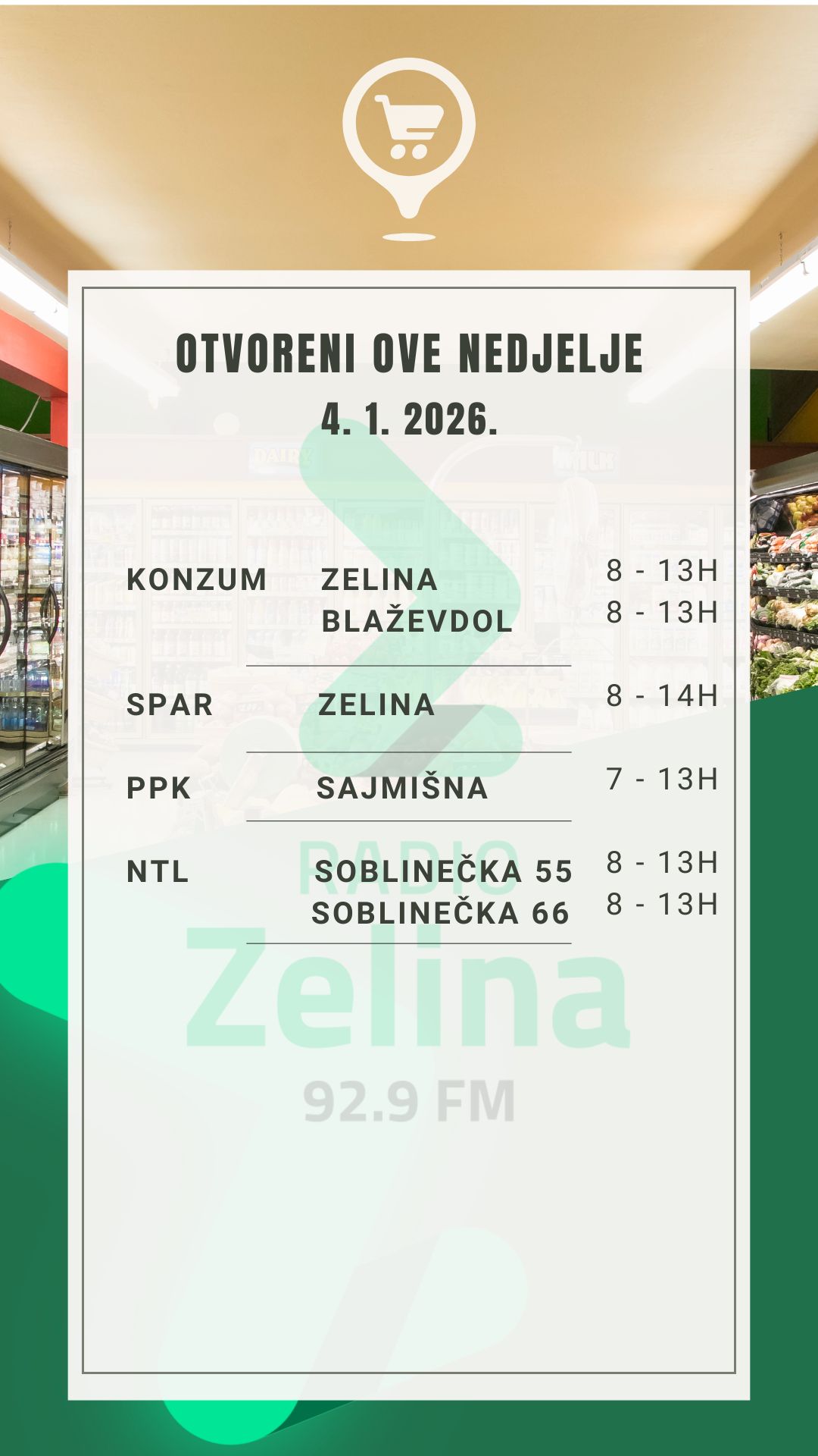 Radio - Prva nedjelja u godini! Kaj je otvoreno? 👇👇 📌 Informacije ...