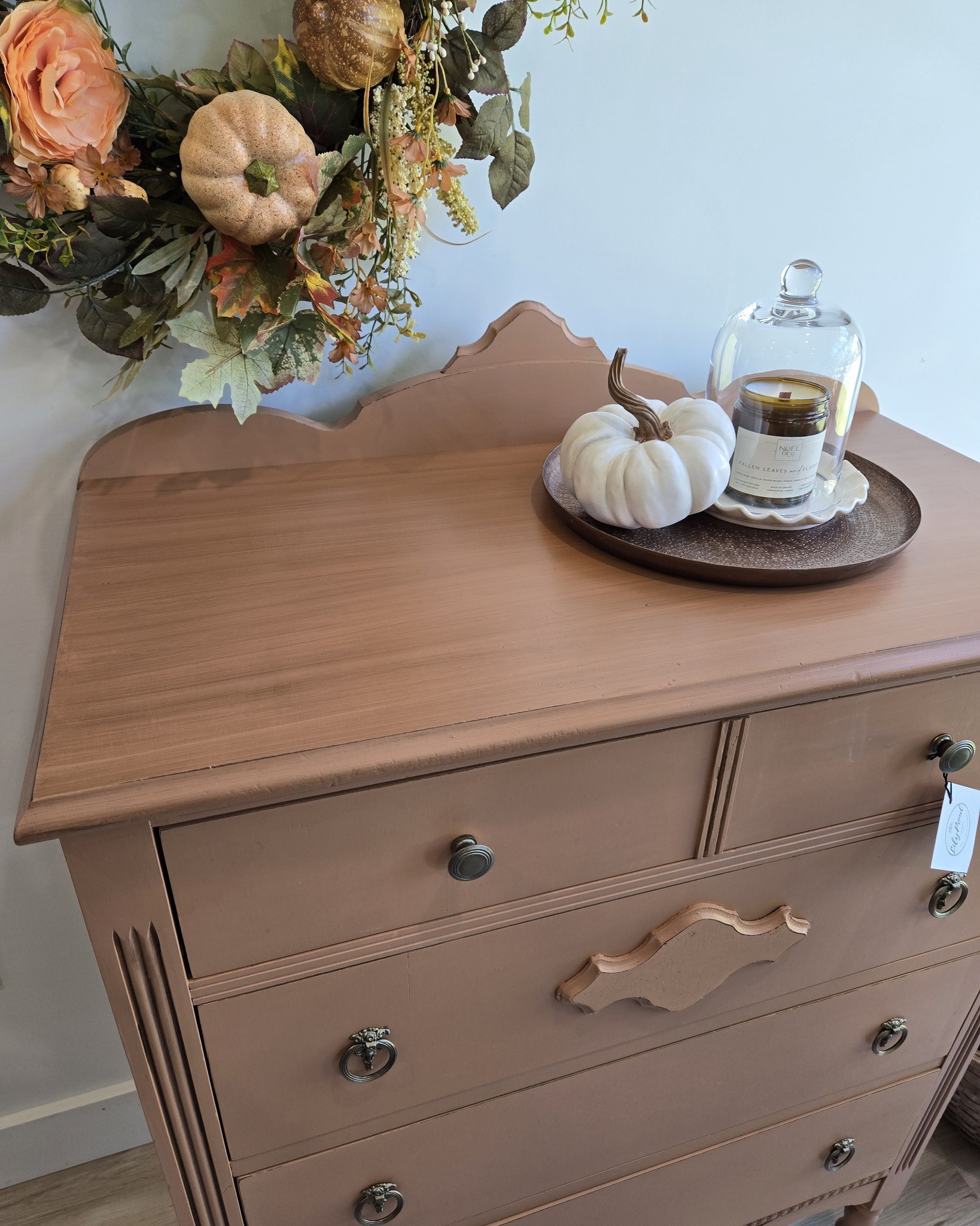 Before & After Thought I would share some photos of one of the vintage dressers that I just finished. Painted in Fusion Mineral Paint Chestnut Mare a warm terracotta colour that pairs