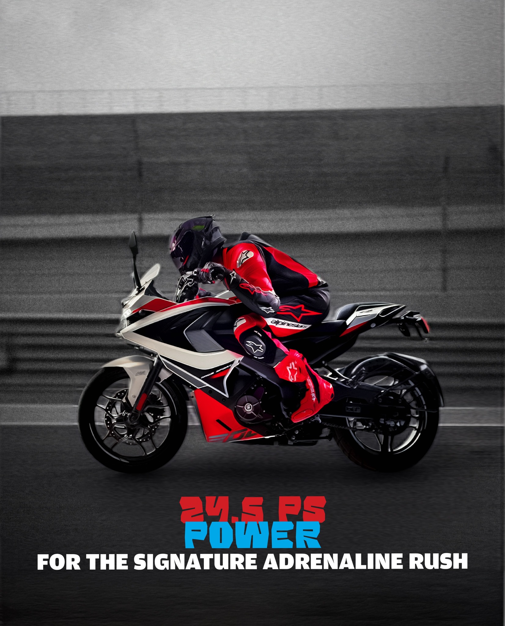 Pulsar RS200 bike with track-inspired aerodynamics