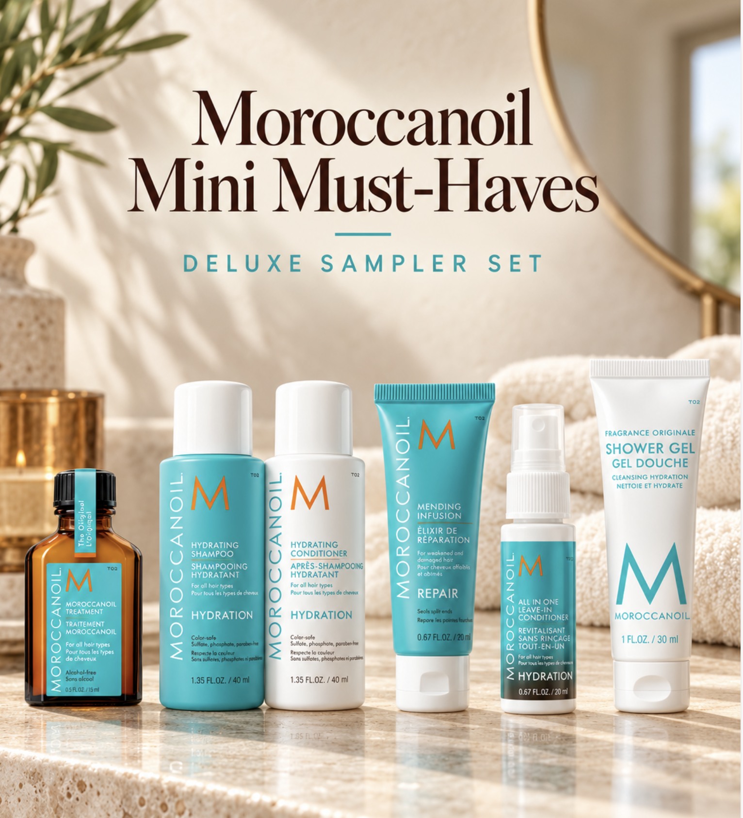 These Moroccan Oil Mini sampler sets just $15! They are perfect