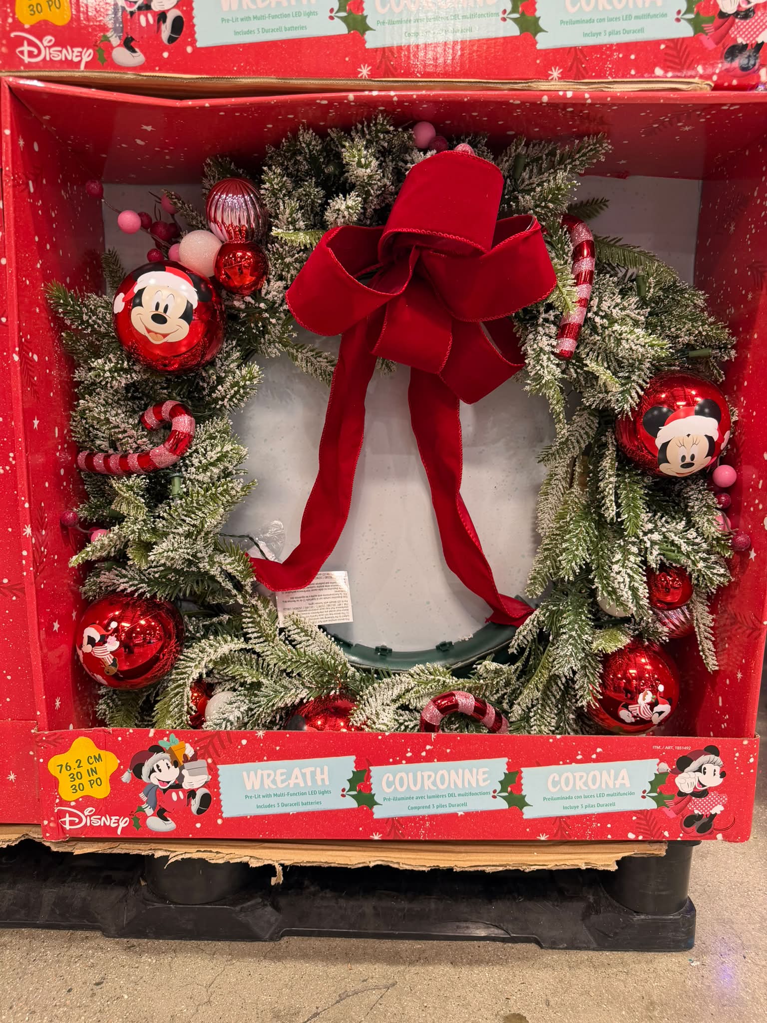 Look at these fun Christmas wreaths I spotted at my local Costco!