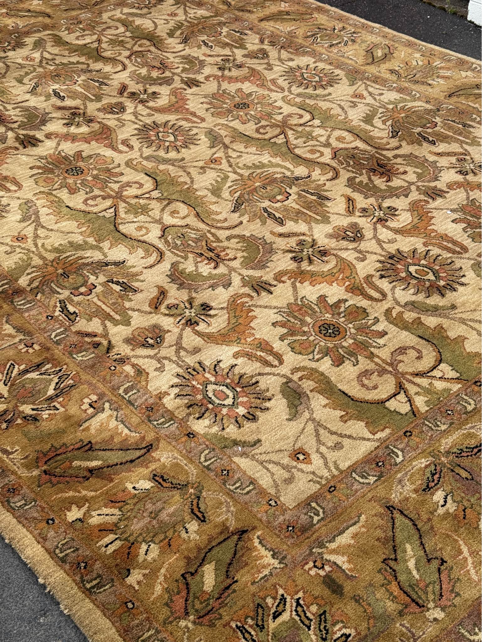 1” thick hand knotted Persian wool area rug 12x10” - Area Rugs - Salmon ...