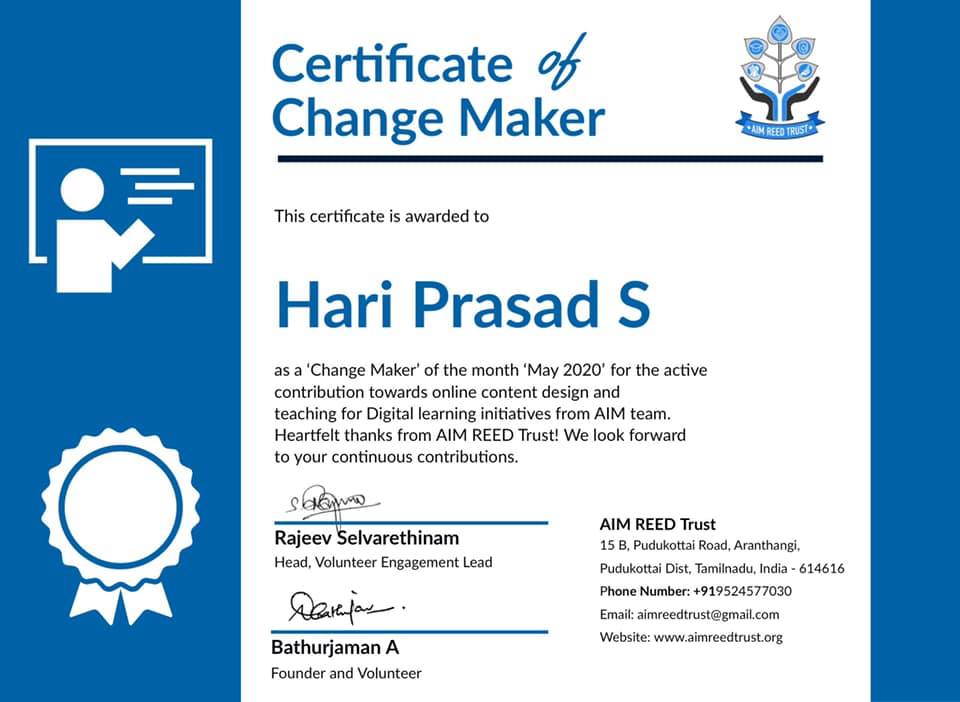 AIM REED Trust - Congratulations Hari Prasadbs Vaishnavi... | Facebook