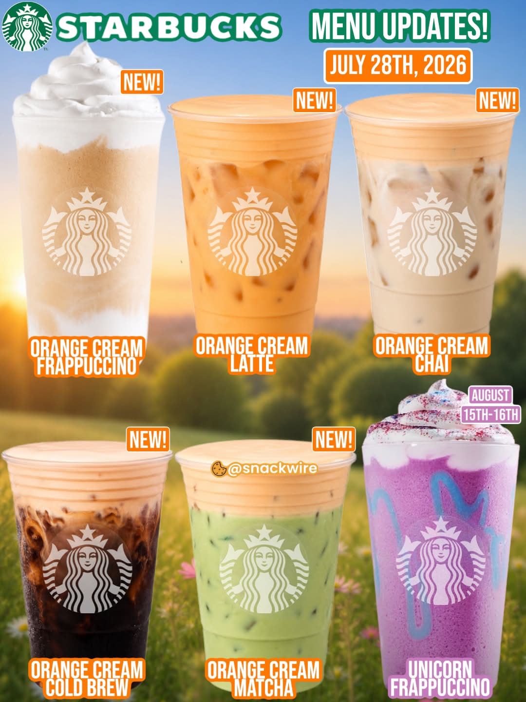 Starbucks Menu Updates! Starting Tuesday July 28th, Starbucks is