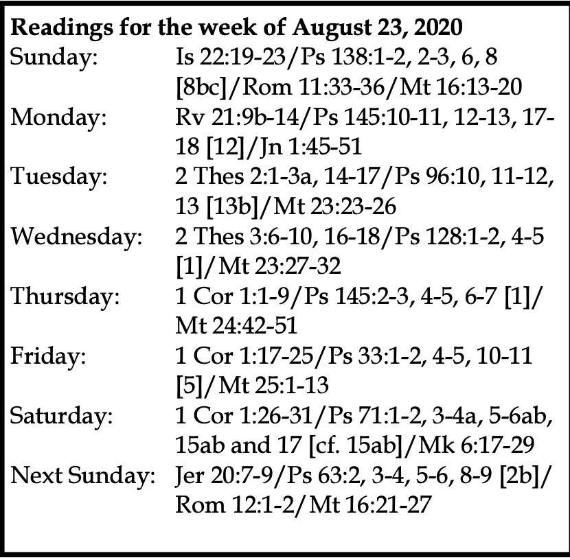 Our weekly scripture readings: - St. Mary Catholic Church