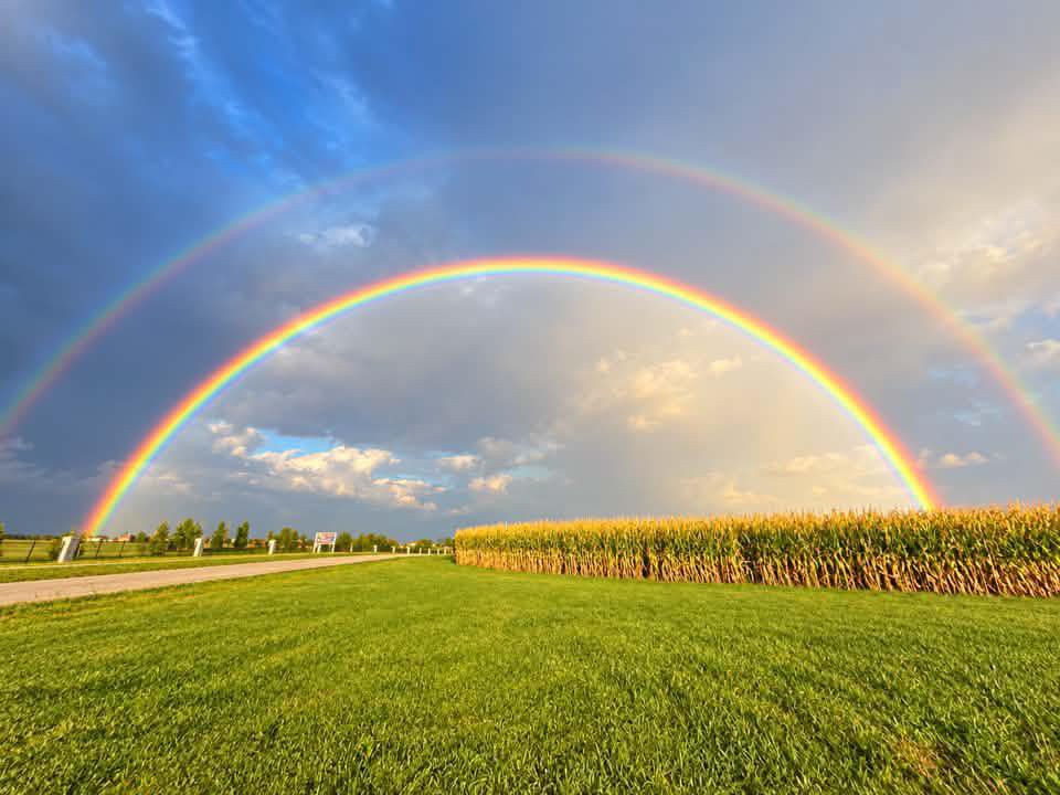 Double rainbow in Kingsville, Missouri