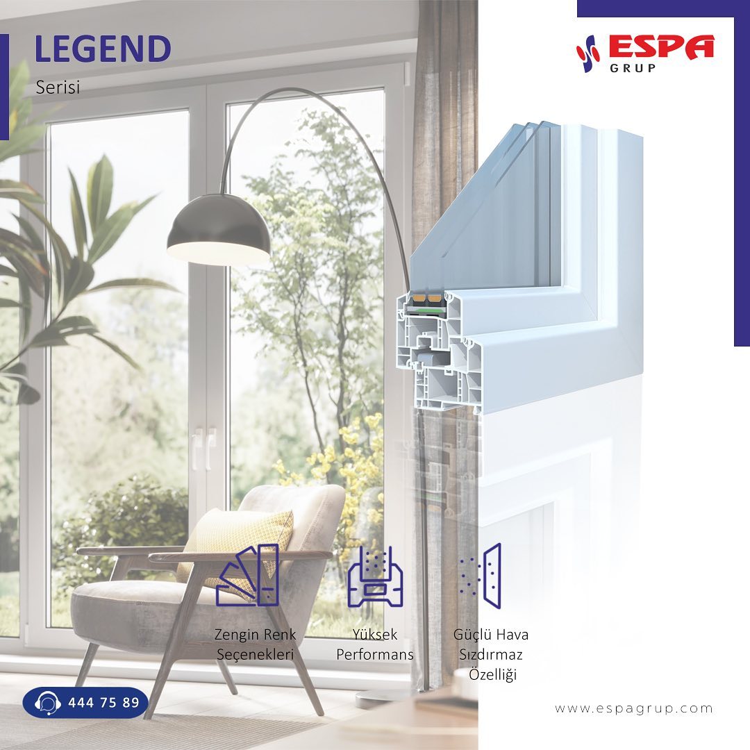 Espa Grup - Legend PVC Pencere Sistemi, 80 mm oturma genişliğine göre ...