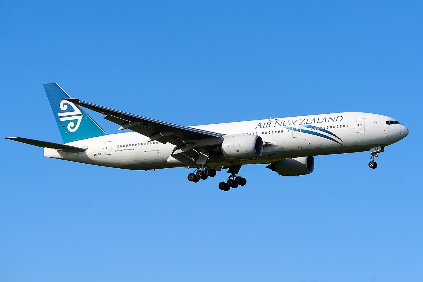 The white Air New Zealand Boeing 777-300ER which once flew for