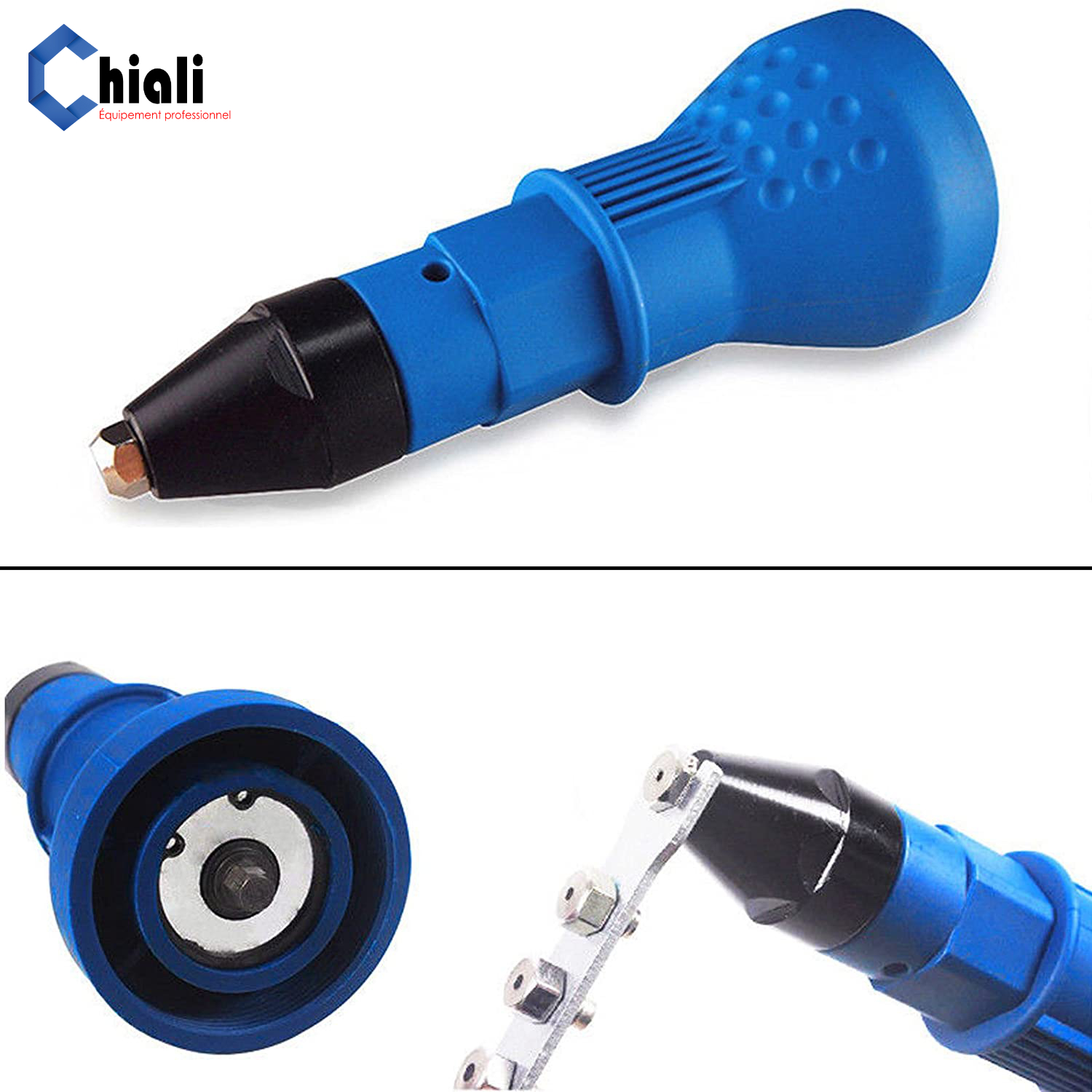 Beaspire Kit Adaptateur Rivet Pour Perceuse - Riveteuse Électrique 6 Têtes + 30 Rivets