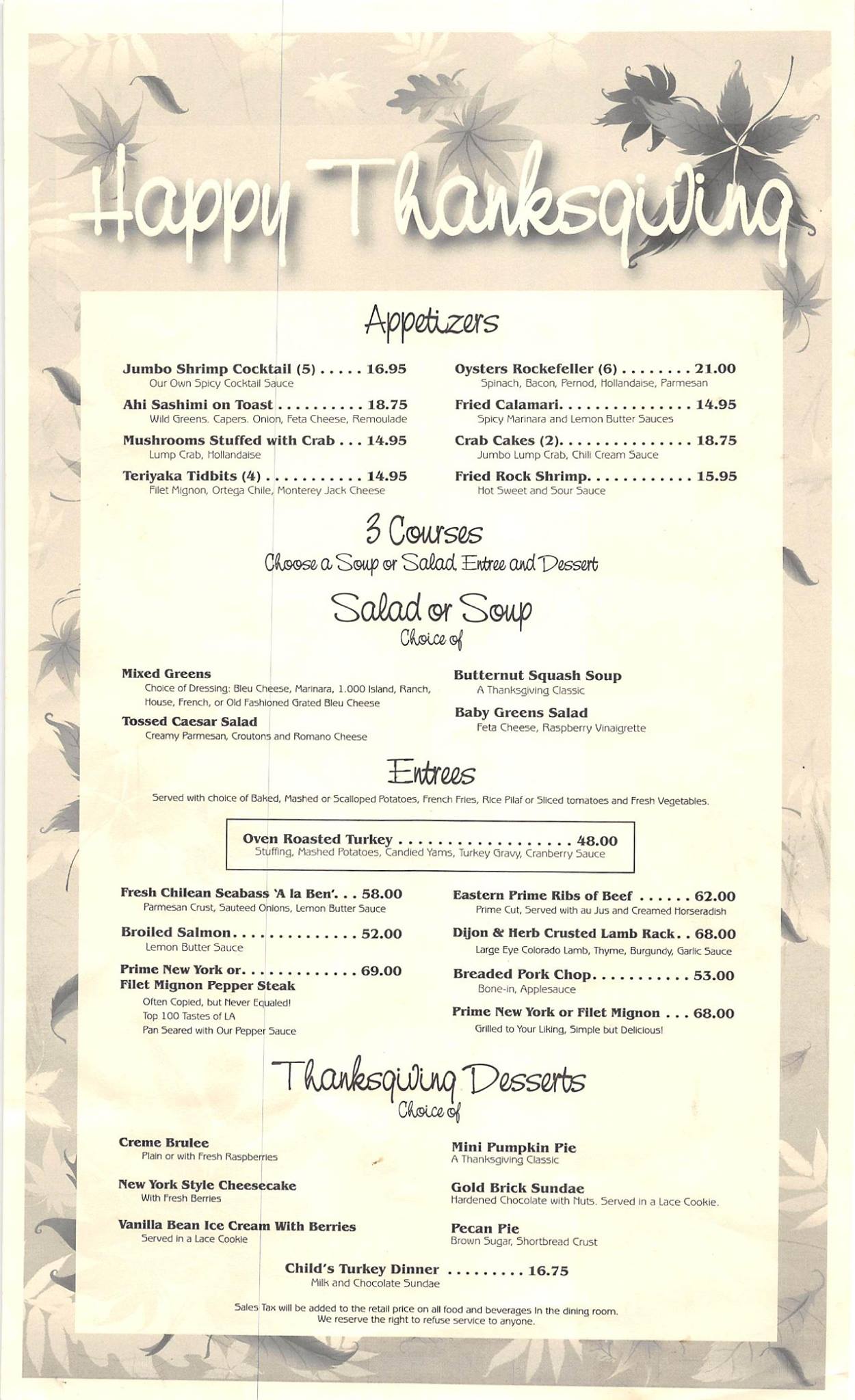 Thanksgiving is a time to relax,... - Dal Rae Restaurant | Facebook