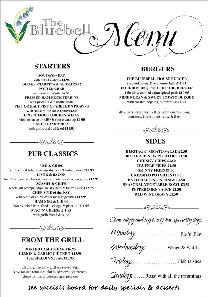 New kitchen, new chef, new menu classic... - The Bluebell Inn