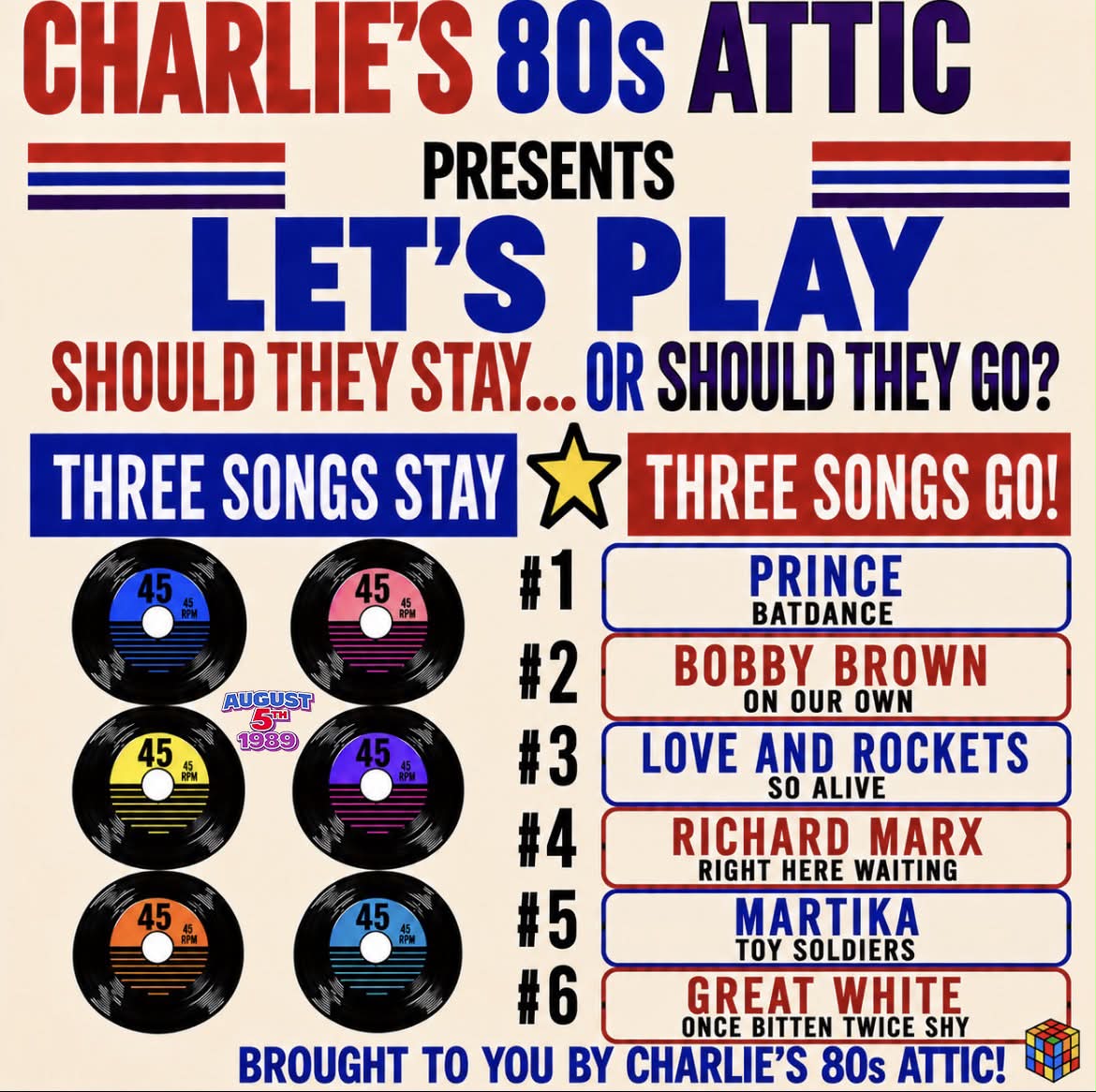 The Summer of 1989! These 6 songs were all enjoying spots in the
