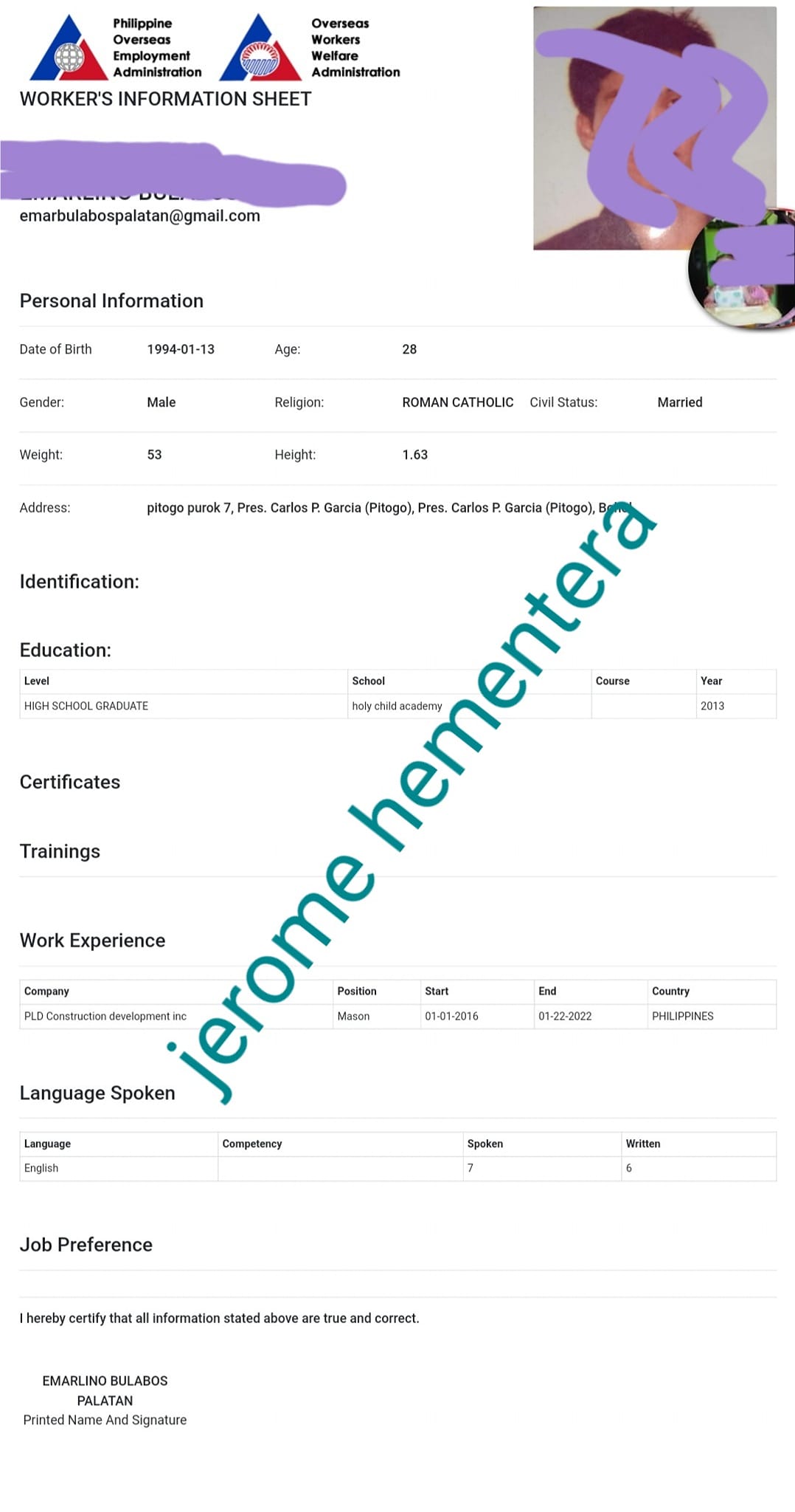 POEA ASSISTANCE EREG, PEOS, OEC , POEA APPOINTMENT | Facebook