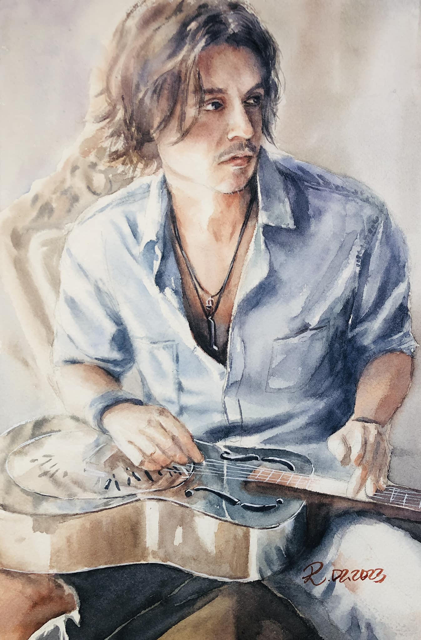 Let's sing a happy song! Have a nice weekend! Watercolor 27x35cm