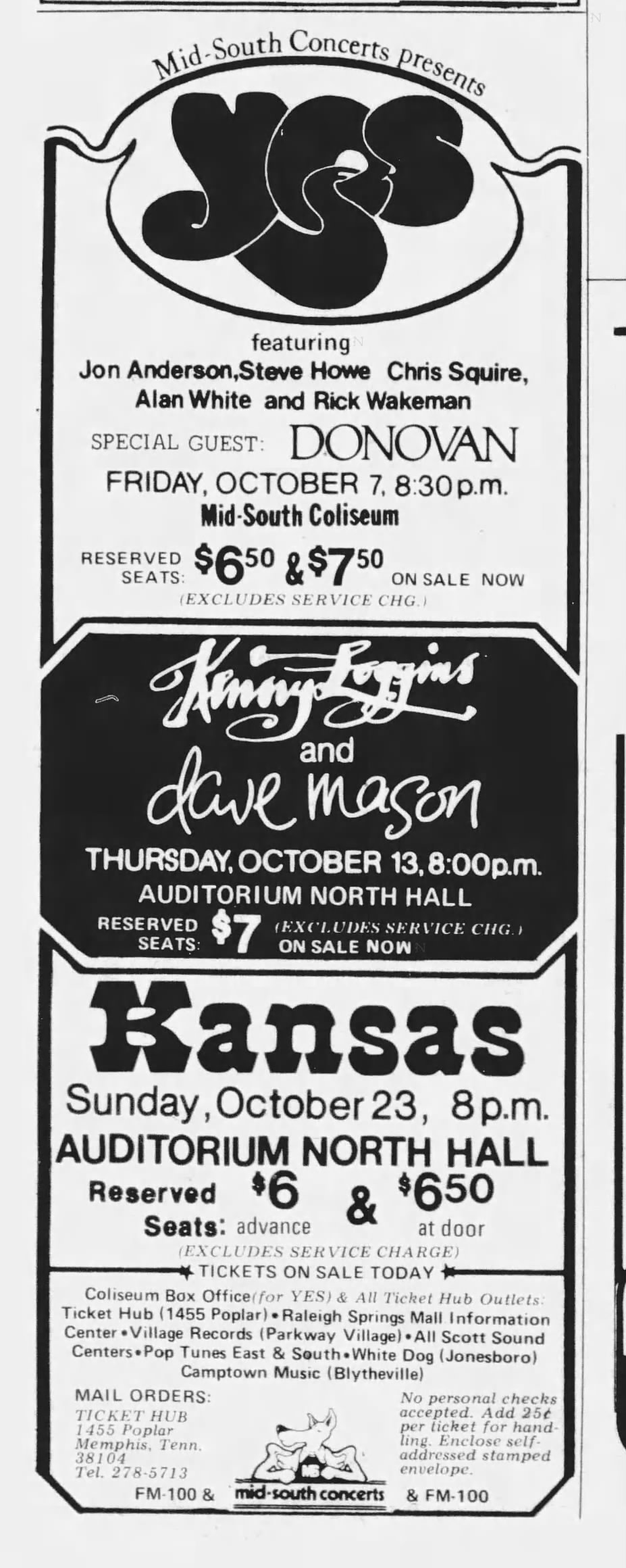 Jethro Tull and Donovan concert at Mid-South Coliseum in Memphis