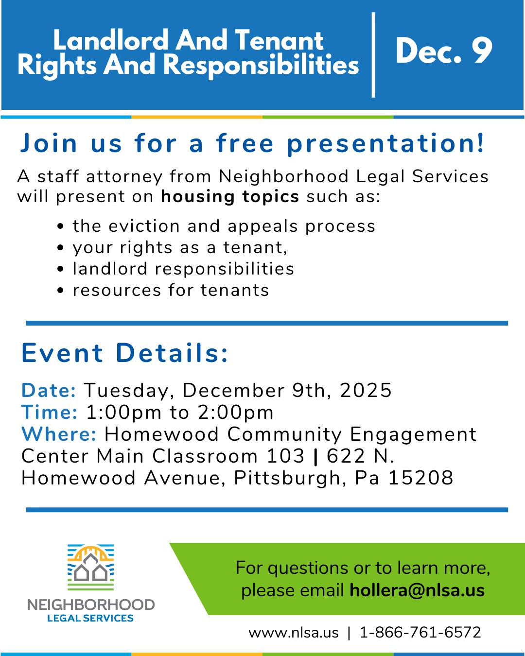 Join us on Tuesday, Dec. 9... - Neighborhood Legal Services | Facebook