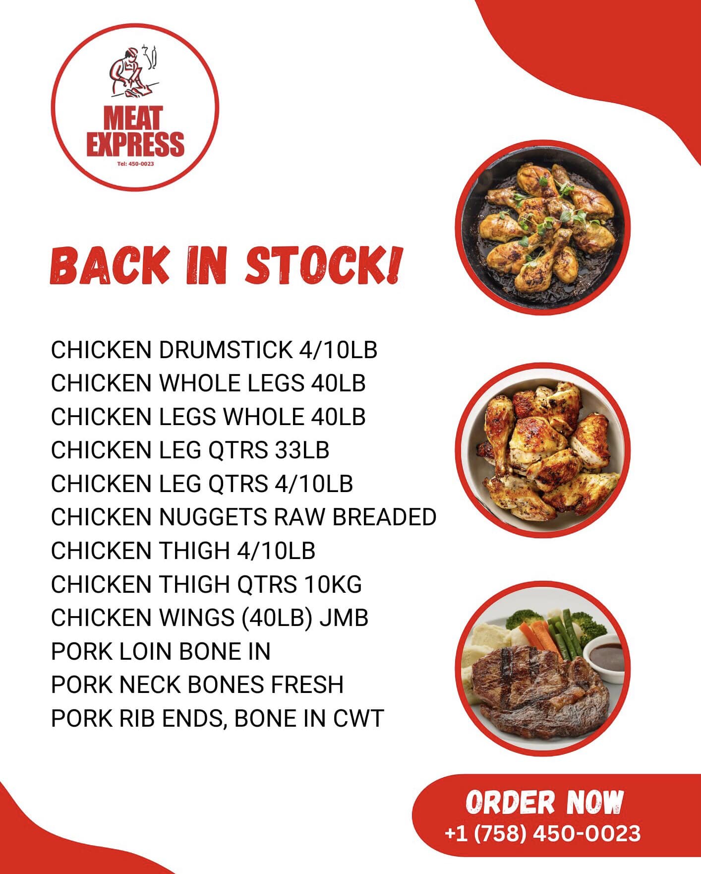 Back in Stock! The listed items are... - Meat Express Ltd