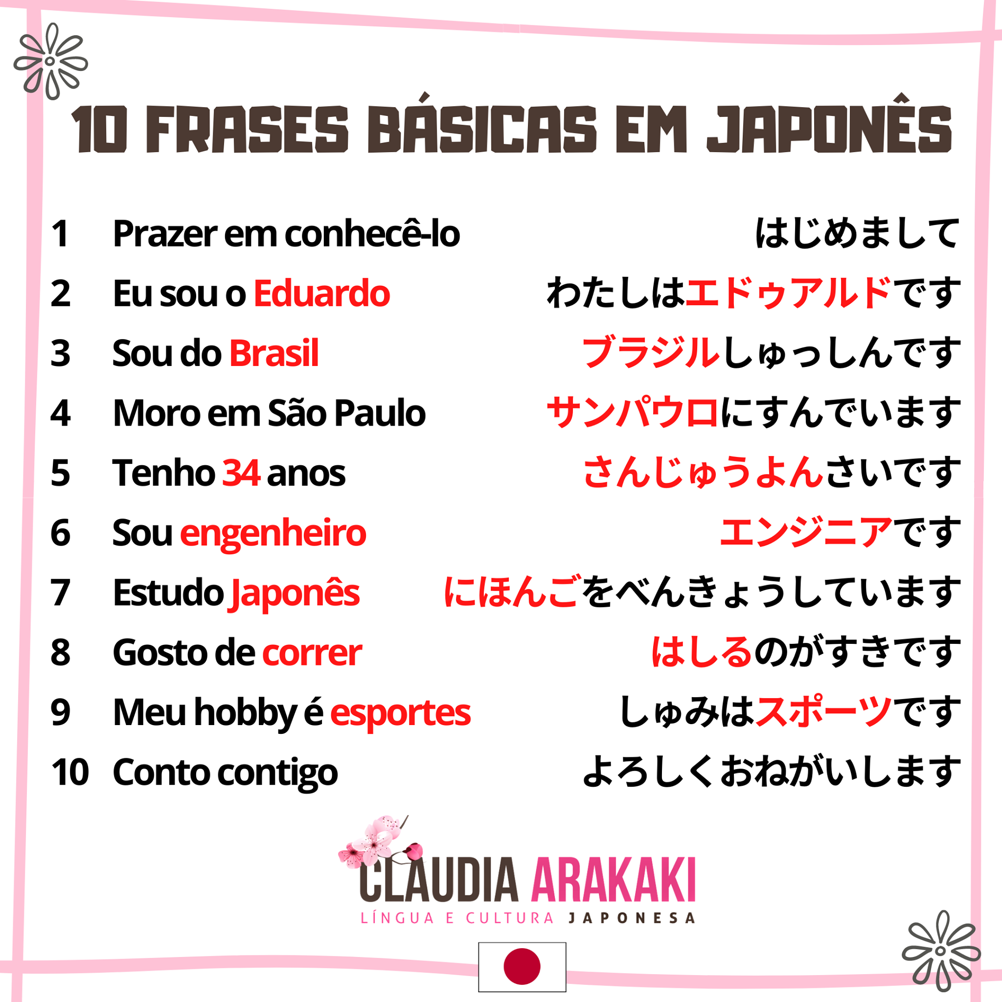 frases em japones