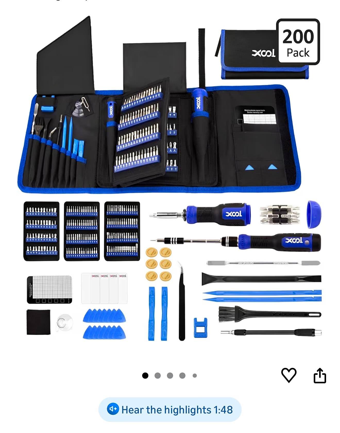 XOOL 200 in 1 Precision Screwdriver Kit, Electronics Repair Tool ...